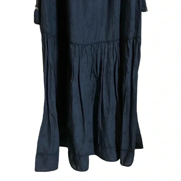 Ulla Johnson Barney’s Navy Blue Off the Shoulder Smocked Eyelet Maxi Dress Sz 0 - Picture 6 of 11